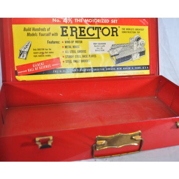 VTG Erector Set AC Gilbert 4-1/2 - Metal Storage Box Only - Picture 8 of 9